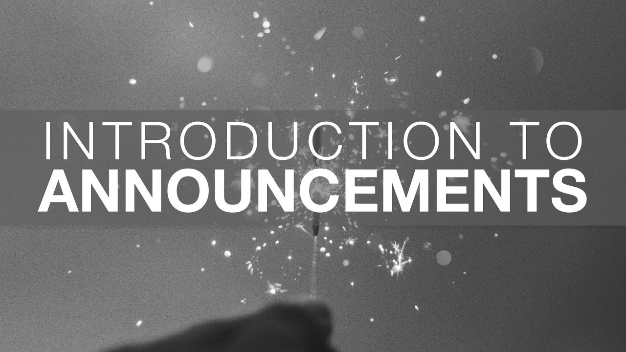 Introduction to Announcements YouTube