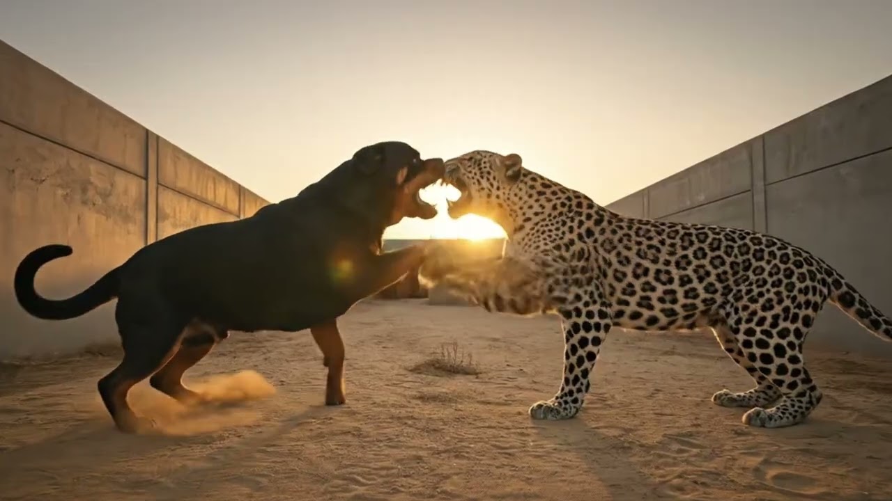 Best of attack and rescue I Rottweiler attack with Leopard rescue her friend 