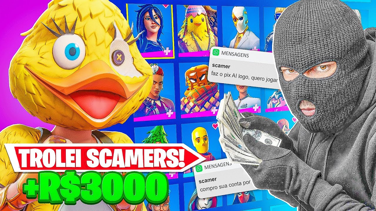 TROLLEI UM SCAMMER QUE TENTOU ROUBAR A MINHA CONTA DO FORTNITE!! (Trollando scammers)