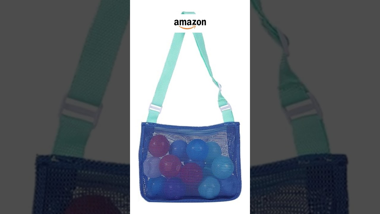 UTTPLL Kids Mesh Beach Bag | Quick Dry Seashell & Toy Tote for Beach Fun 
