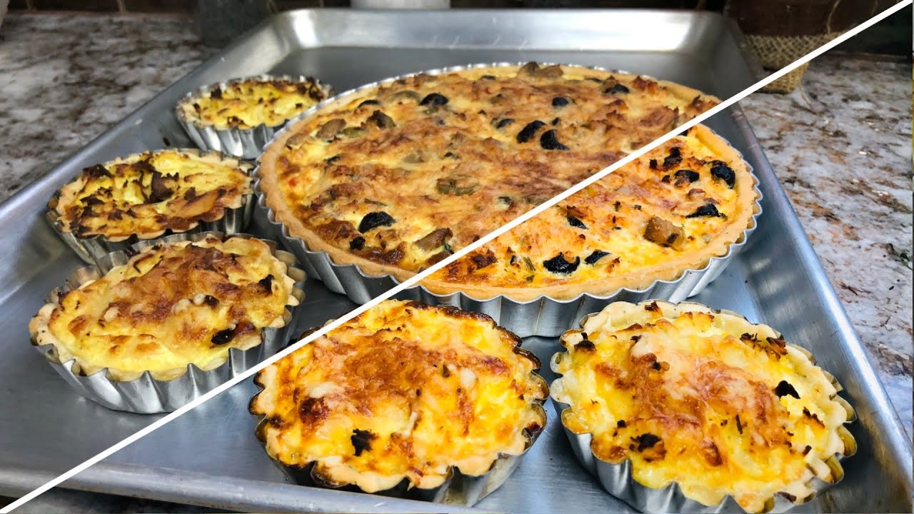 Les quiches //DZ//تارتلات مالحين // كيش بحشو سمك و ميني كيش بحشو لحم دجاج, عجينة بدون بيض و لا خميرة