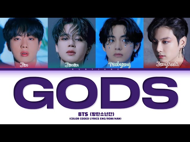 BTS (방탄소년단) - 'GODS' Lyrics (Ai cover) (Color Coded Lyrics) class=