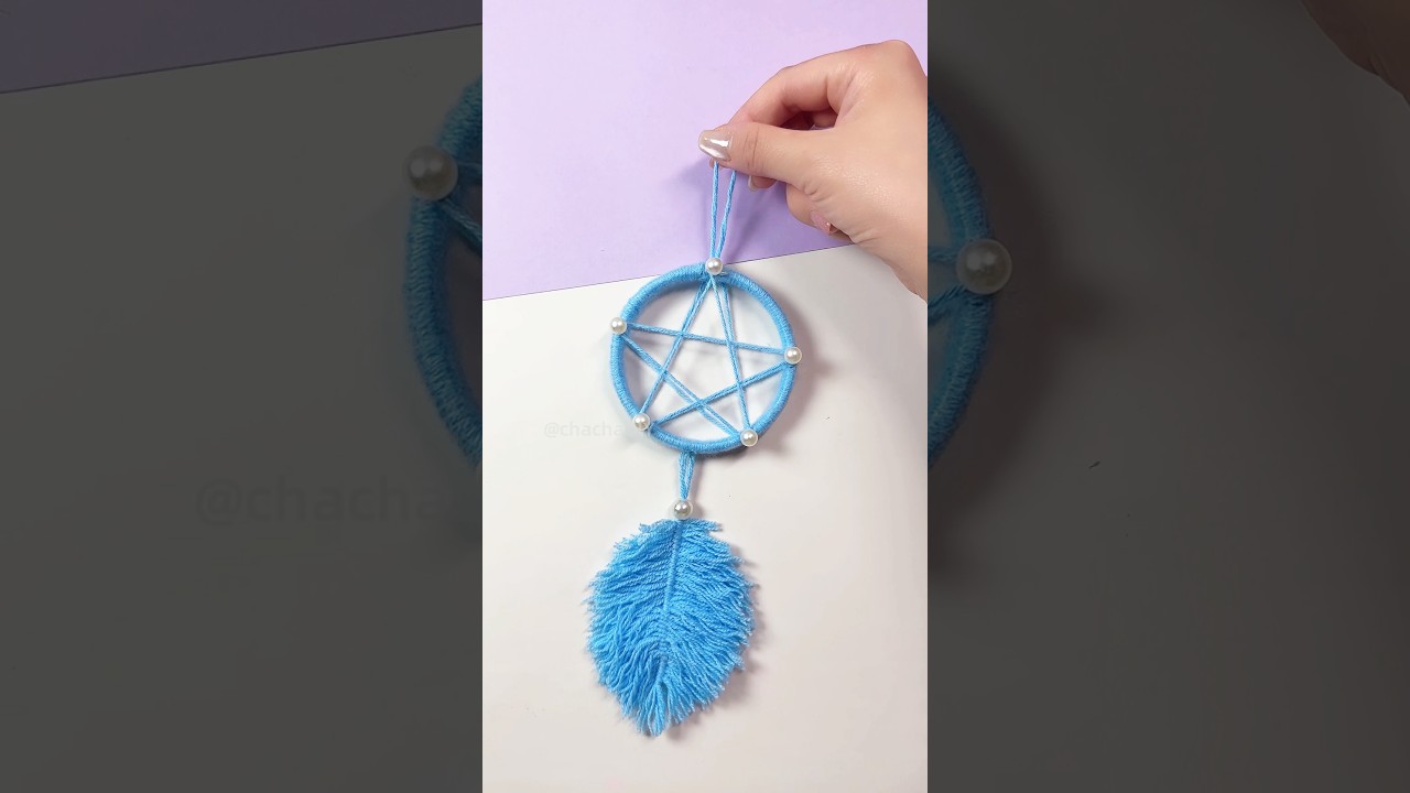 Homemade wool🩵pendants DIY 