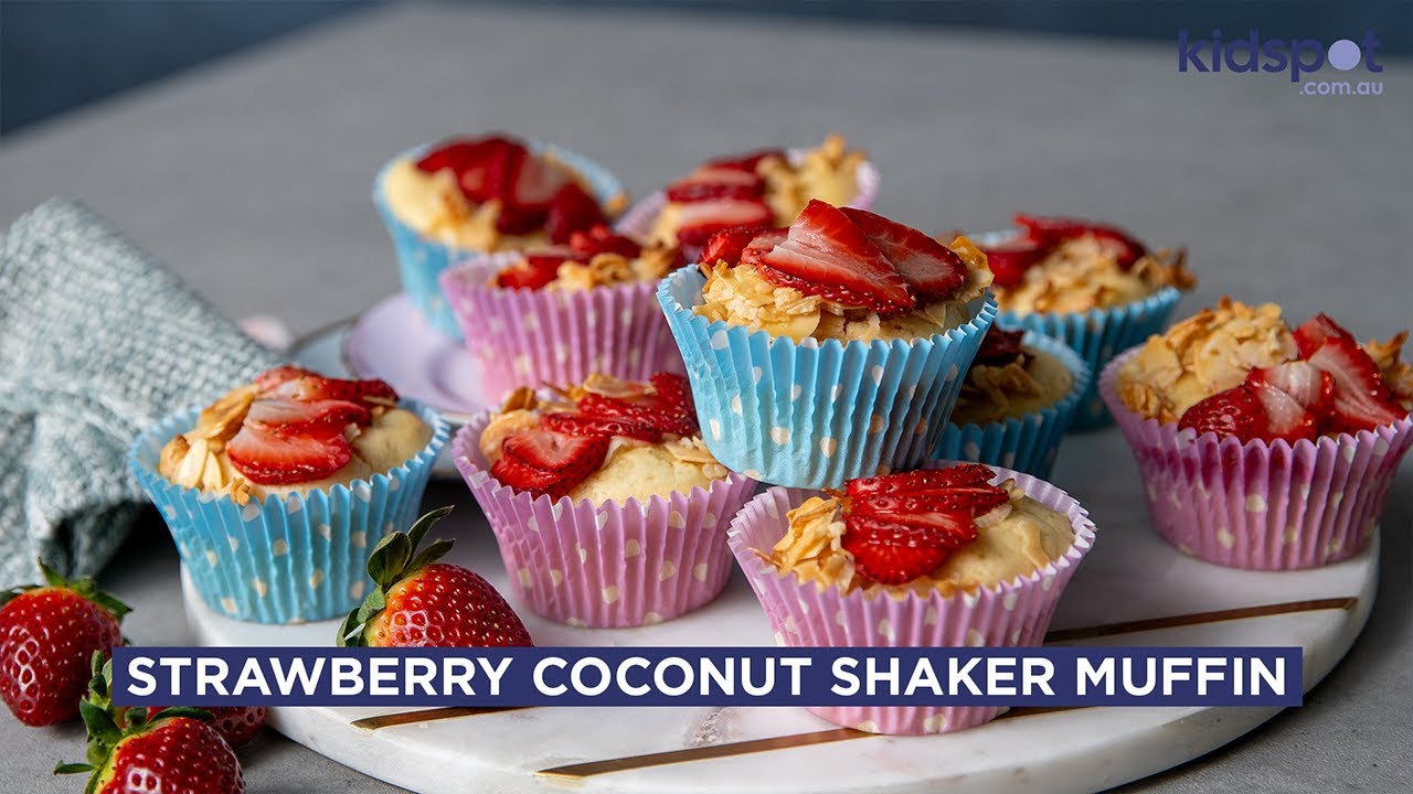 Strawberry coconut shaker muffins Simple Dessert Recipes Kidspot
