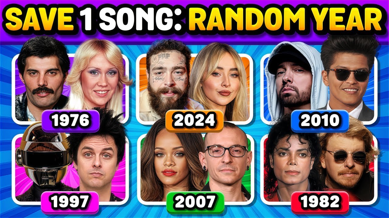 RANDOM YEAR 🔥 Save One Song (6 Songs Challenge) | Music Quiz 2025
