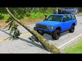 Cars vs Tilted Tree - BeamNG.Drive