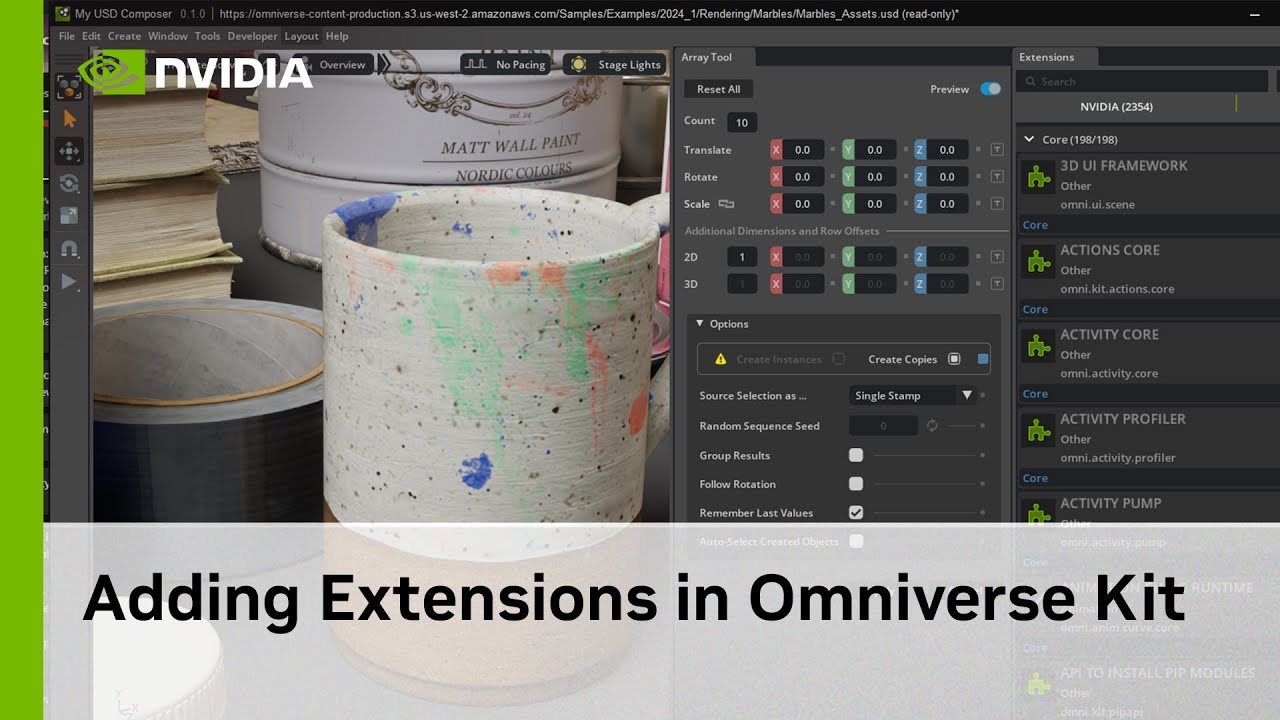 Extension Manager in Omniverse Kit - Add Extensions