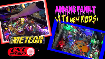 #1191 Bally ADDAMS FAMILY & Stern METEOR Pinball Machine with new LED mods-TNT Amusements