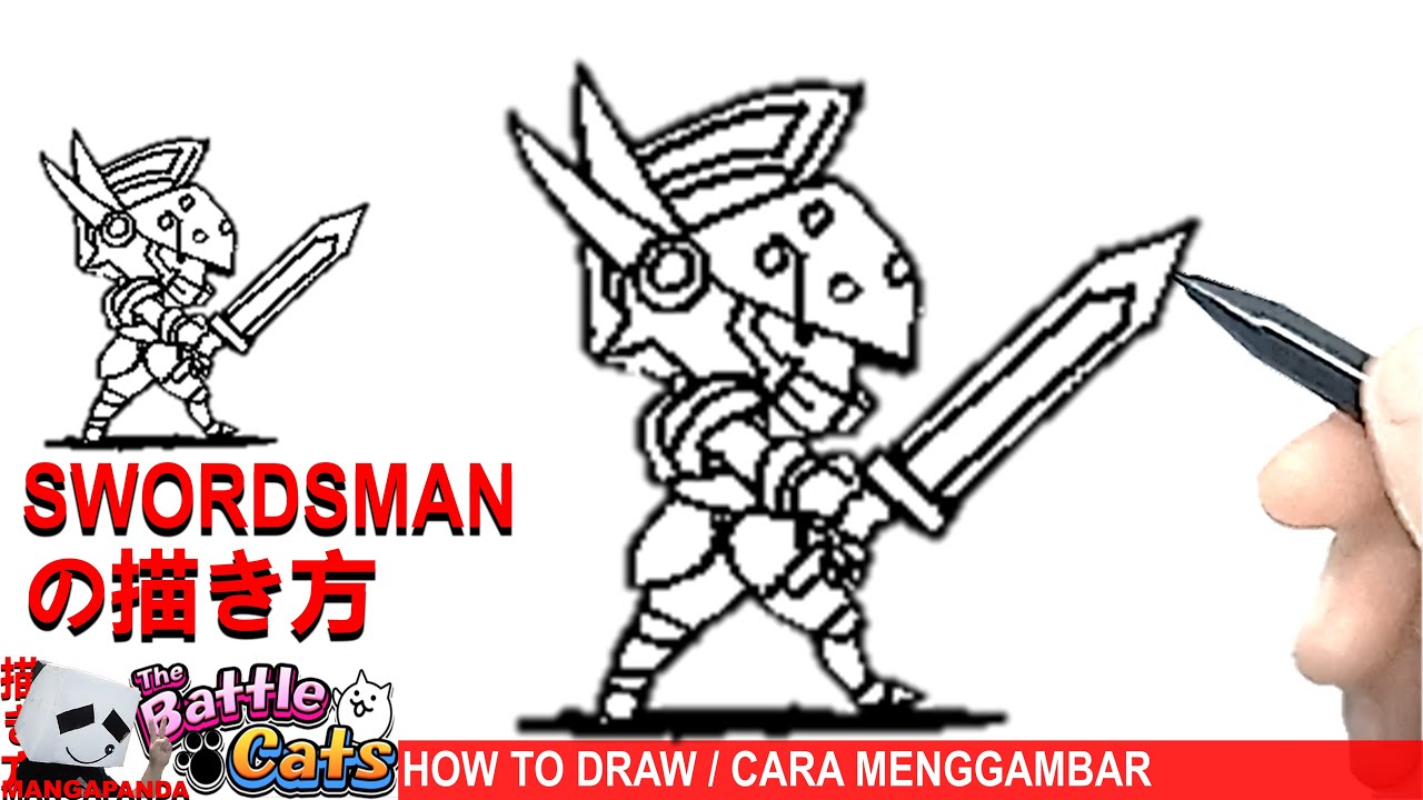 Swordsman Drawing Tutorial How To Draw SWORDSMAN の描き方 / Cara Menggambar BATTLE CATS - YouTube