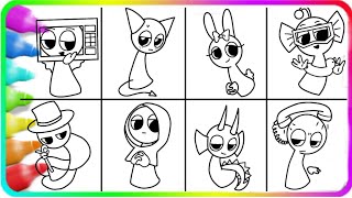 SPRUNKI COLORING PAGE 🎨 | SPRUNKI CUTE EDITION 🥰 #sprunki #sprüche #incredibox #coloring #drawing