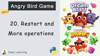 Angry Bird Game in Python #20: Restart and More Operations screenshot 3