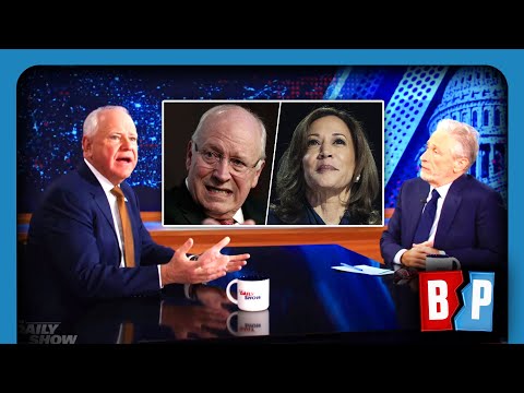 Thumbnail for Jon Stewart CONFRONTS Tim Walz On Cheney Lovefest