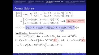 Famous 7.3. Optimal Control - LQ Control in Continuous-Time Profile