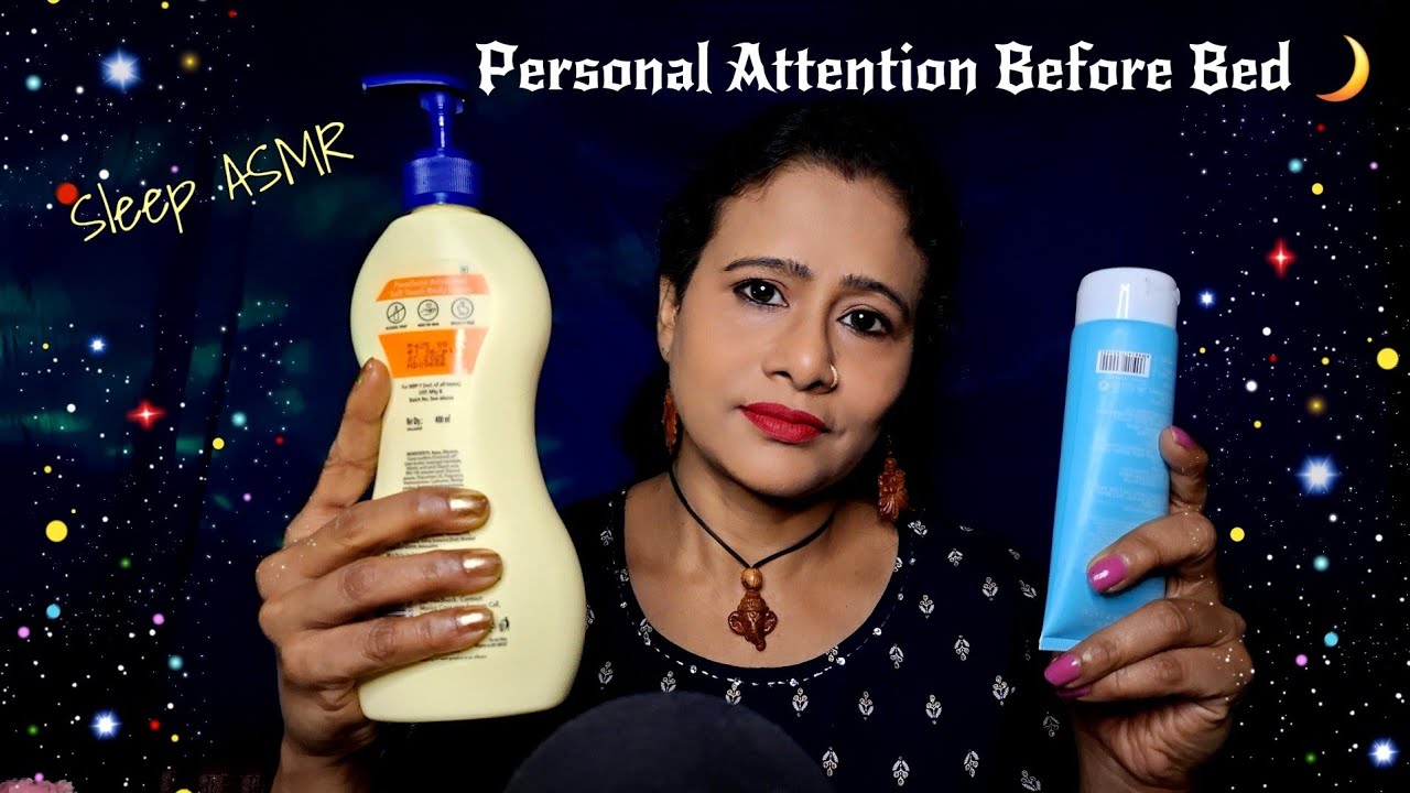 ASMR Taking Care of You Before Sleep 💆‍♀️ Skincare & Gentle Hair Combing | Personal Attention |