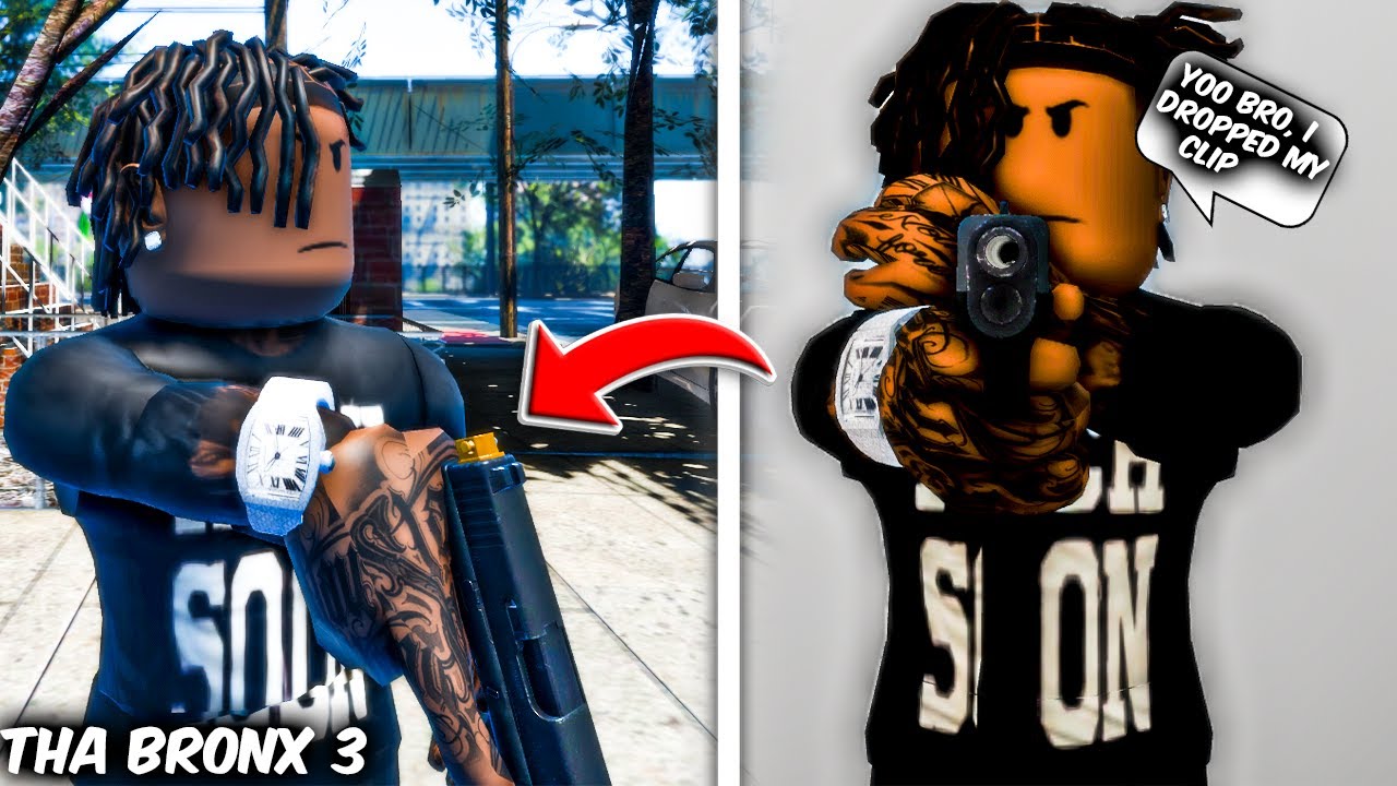 I Survived a GANG WAR With Only One Clip In a Switch In Roblox Tha Bronx 3