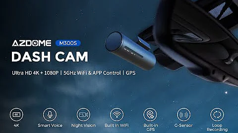 AZDOME New M300S 4K + 1080P Dual Dash Camera for Cars with 5.8GHz WiFi GPS