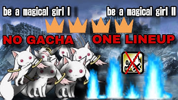 Be a magical girl I & II 4 STAR, NO GACHA, WAVE IMMUNE, 1 LINEUP challenge + review (4 star account)