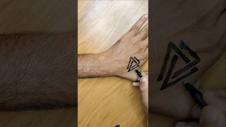 how to make twin triangle tatto //diy tatoo #youtubeshorts #art #viral