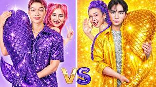 Huntrix U0026 Saja Boys Golden Vs Amethyst Mermaid Couple Glow Up Kpop Demon Hunters