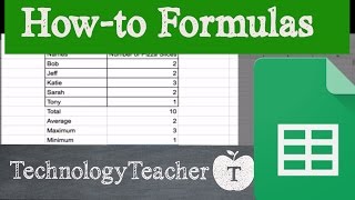 How to use formulas add numbers in Google Sheets