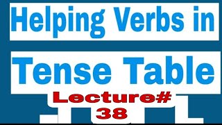 Helping Verbs in Tenses.(English speaking & learning)#forms of verb.