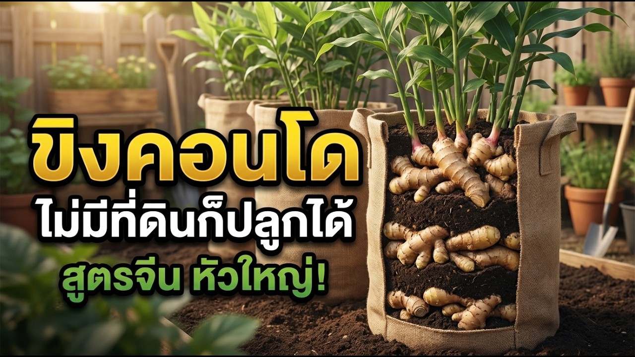 เผยสูตรลับจีน! ทำไม 'ขิงคอนโด' ถึงหัวใหญ่เท่าแขน? แค่รู้เทคนิค 'เติมดินทีละชั้น' ที่คนไทยไม่ค่อยรู้