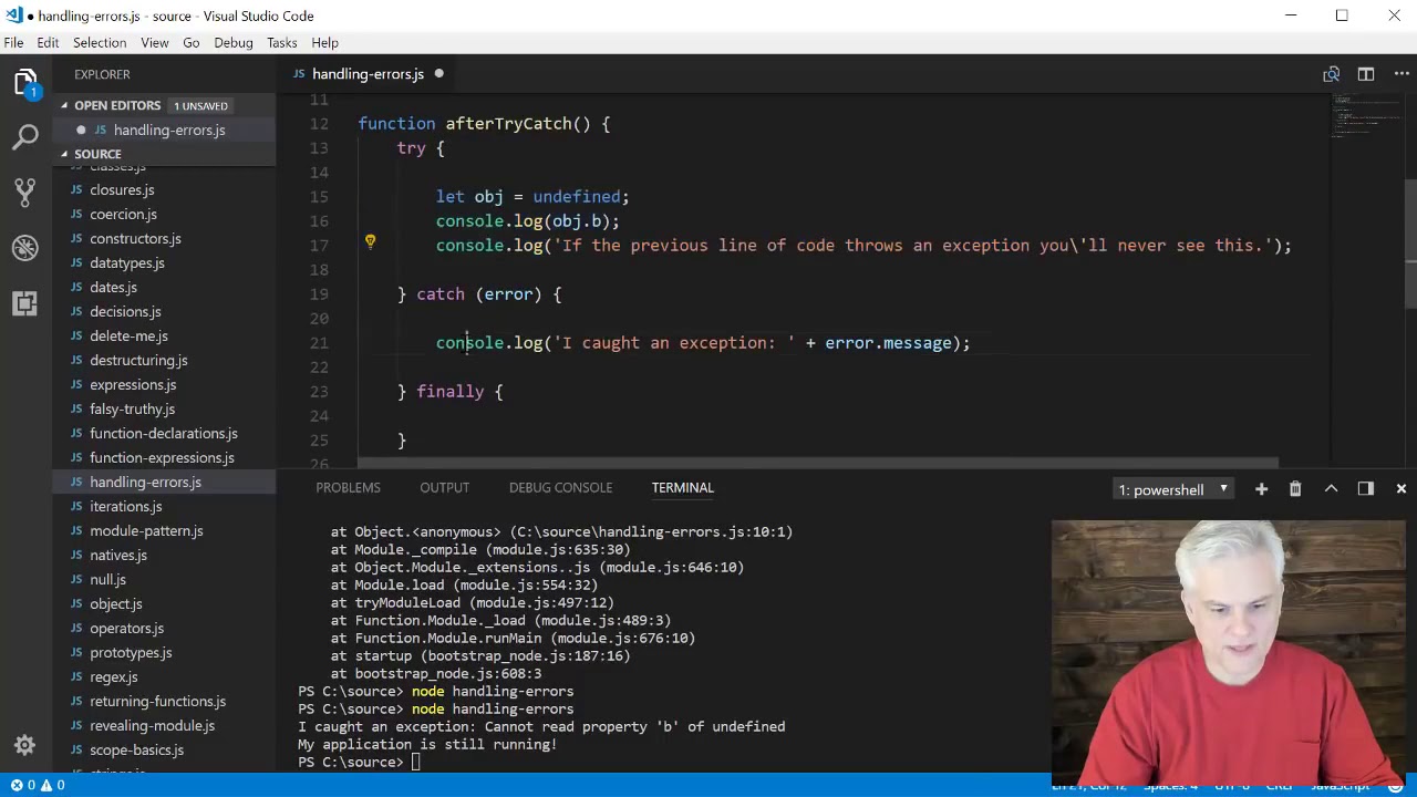 32 Error Handling with Try Catch - YouTube