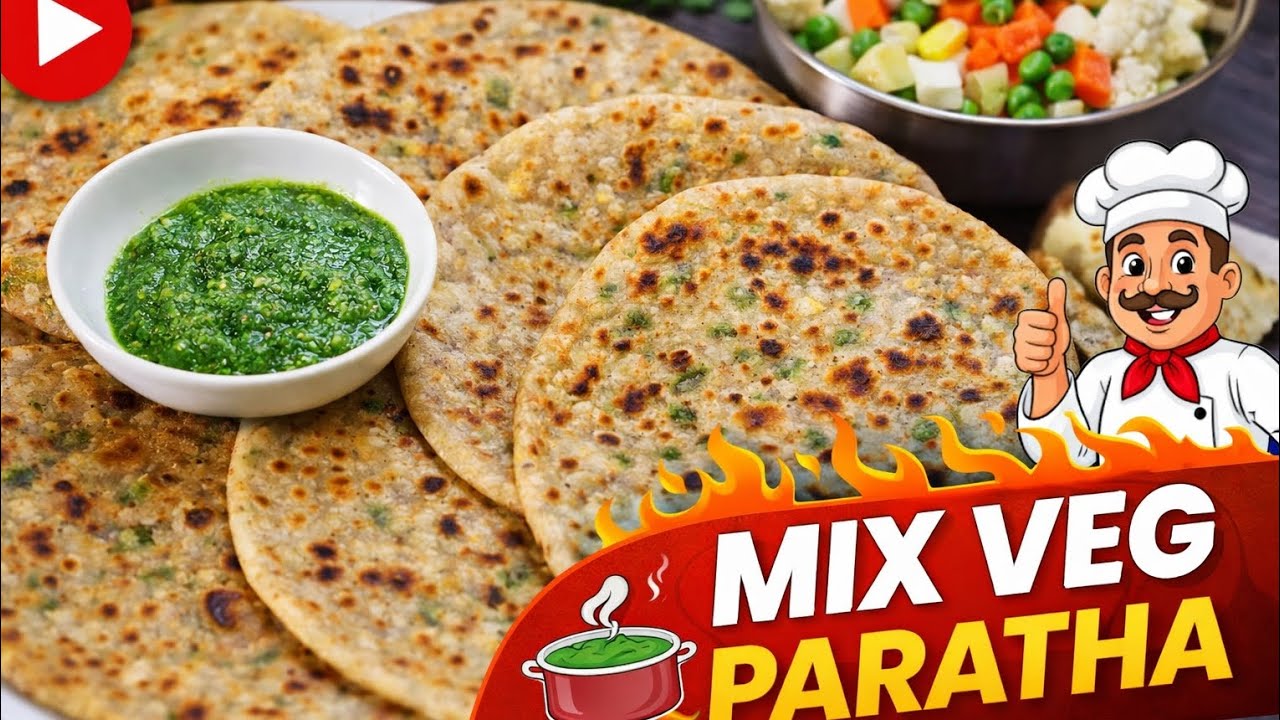 Soft & Tasty Mix Veg Paratha Recipe😋  Easy Breakfast Idea/ secert mom's recipe 