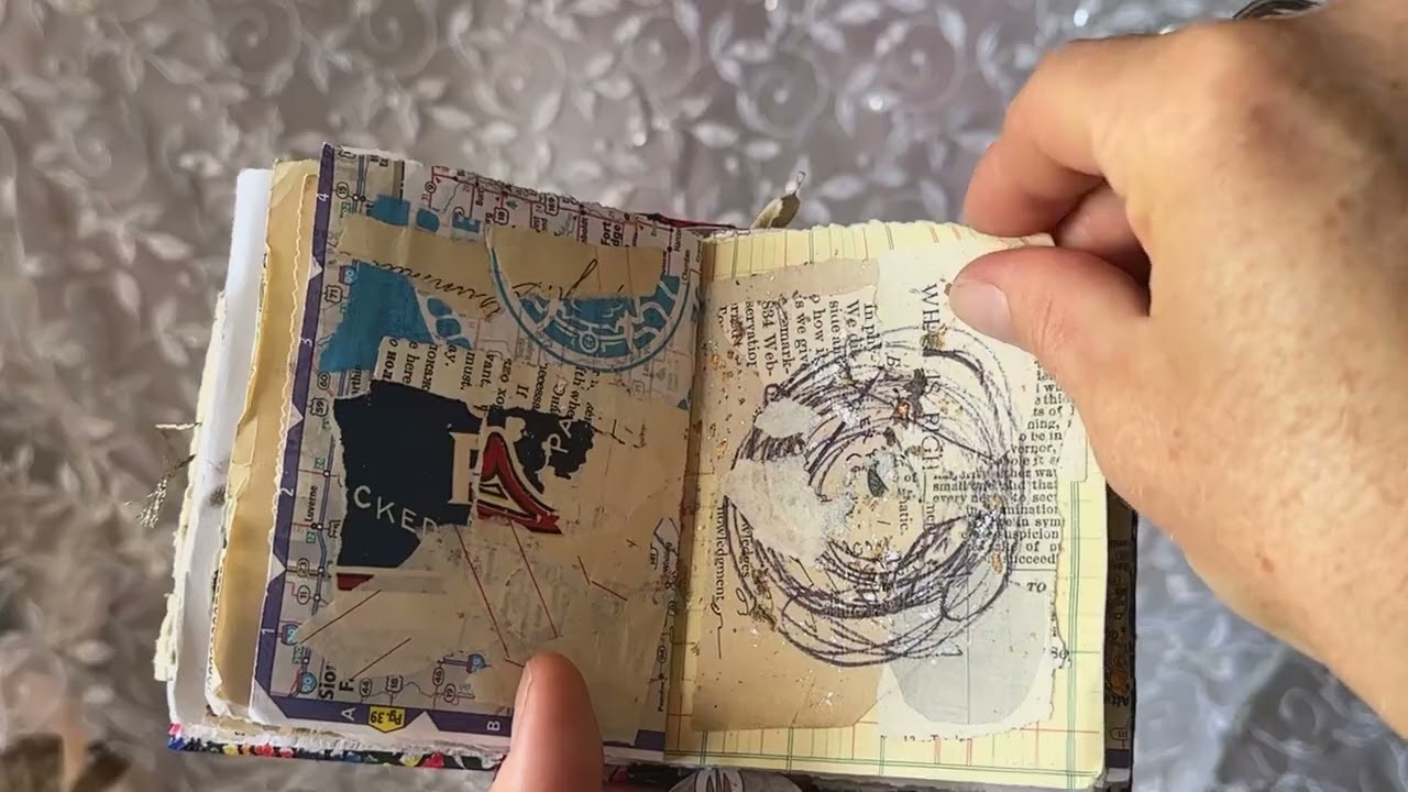 Scrappy Dog collage junk journal - daily scrap gathering collage book - complete flip through