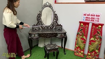 bộ ngũ lân khảm ốc,tủ áo cẩn ốc,tranh cha mẹ,đôn tròn,bàn phấn khảm ốc,tranh cá thiếp vàng,tranh...