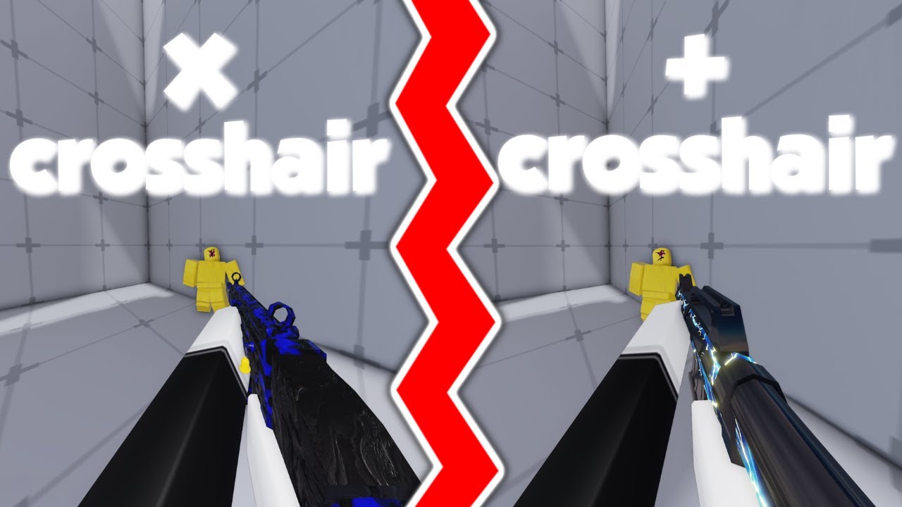 X Crosshair vs + Crosshair in ROBLOX RIVALS.. - YouTube