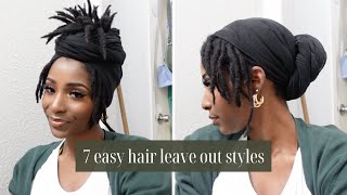 7 Easy Turban/Headwrap Styles W/ Short Locs || How to Style || No Retwist Locs