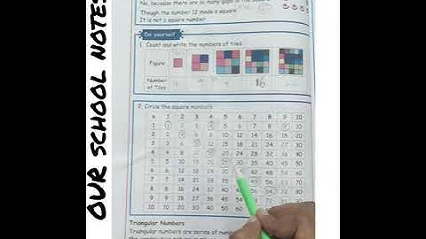 5th Std Maths| Term 1 |Unit 3 Patterns| Square Numbers & Triangular Numbers(  Pageno.:56,57) answers