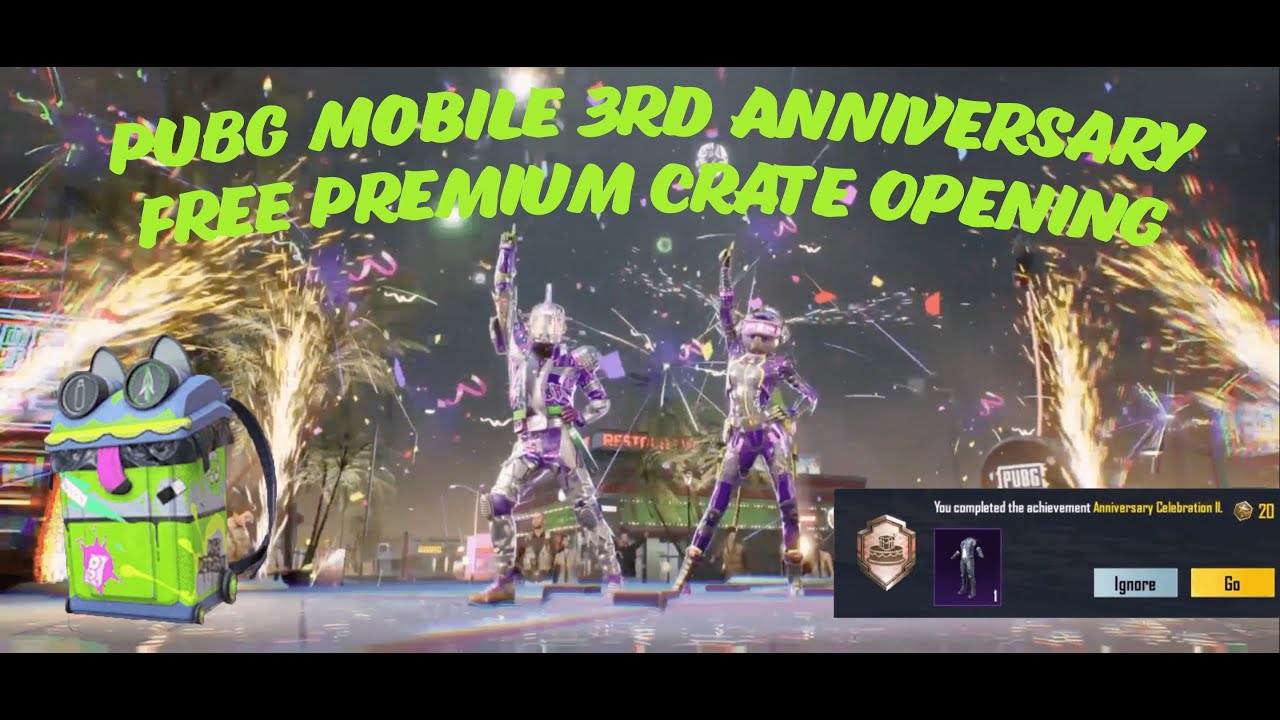 PUBG Mobile 3rd Anniversary Free Premium Crate Opening [English]