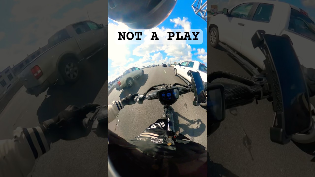 Tesla scooter on the highway way 