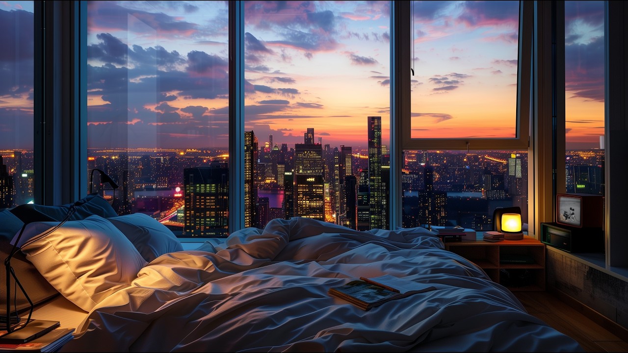 Golden Hour City Apartment – Chaos city night sounds 🌃