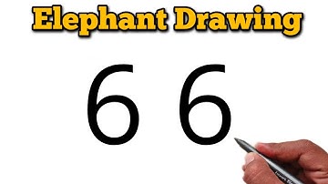 How to Draw an Elephant Using Number 6 🐘 | Easy Animal Art for Beginners