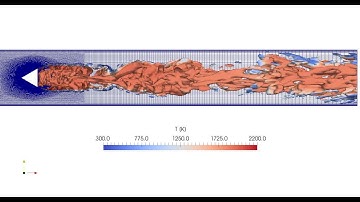 Visualization of premixed bluff-body combustion using edcPisoFoam