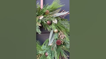 Rustic Christmas winter wreath decor for your front door #winterdecor #homedecor #christmas #wreath