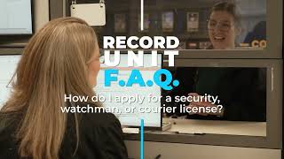 RECORDS FAQ Security, Watchman, or Courier License, CCW, and Sex Offender Registration