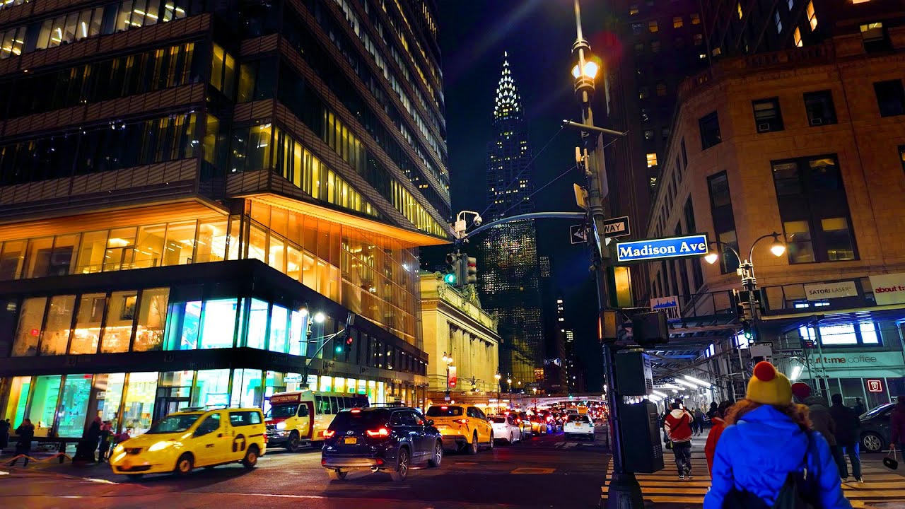 New York, Amerika Serikat | Jelajah Kota Malam 4K | 4 Mar 2024