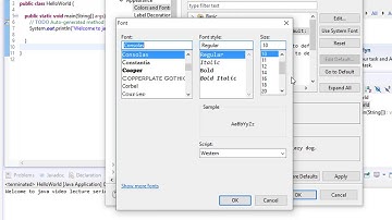 9  change font in eclipse