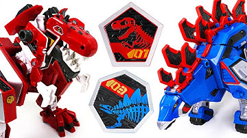Geo Mecha dinosaur transformer Captaindino Tyrannotooth, Stegotank appeared! - DuDuPopTOY