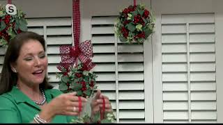 Red Berry Eucalyptus Wreath Garland Picks or Candle Rings on QVC