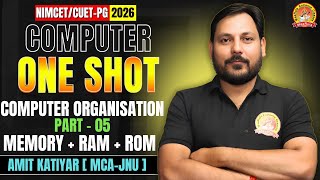 COMPUTER ORGANISATION | PART - 05 | NIMCET/CUET-PG 2026 | MEMORY + RAM + ROM #nimcet #computer