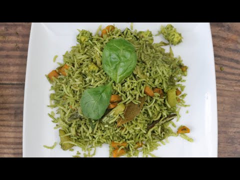 spinach-rice-recipe-|-palak-rice-|-how-to-make-spinach-rice-|-lunch-box-recipes