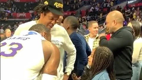 Lebron Kicks With With Jay Z and Blue Ivy Courtside After Laker Game