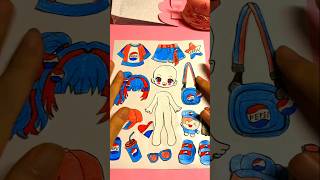 Information Gacha x Pepsi 💙 Cute Sticker DIY | Paper Doll #fyp #viralshorts #stickers #papercraft #sungdiy News