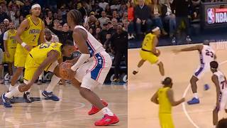 Tyrese Maxey filthy step back 3 then hits dagger 3 🔥 Nembhard cooks LeBron but misses