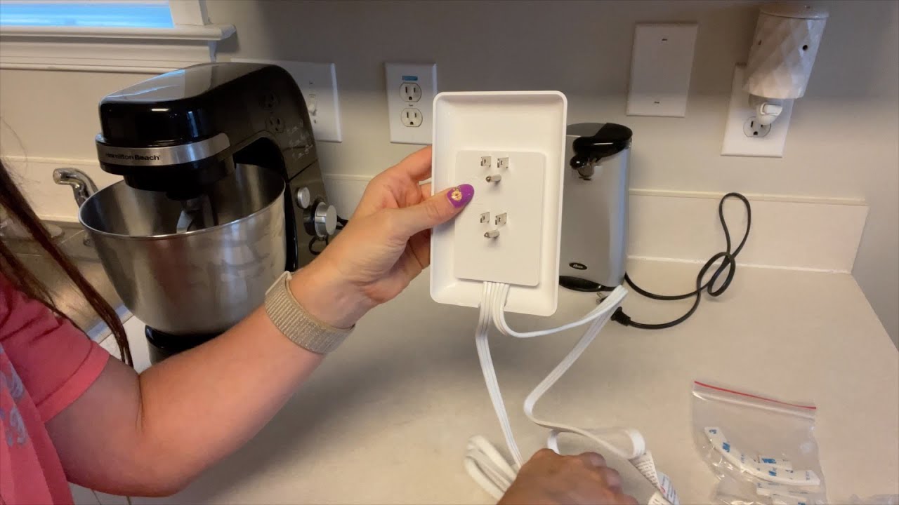 Sleek Socket Flat Extension Cord - Hide Bulky and Messy Cords with Outlet Cover Extension Cord